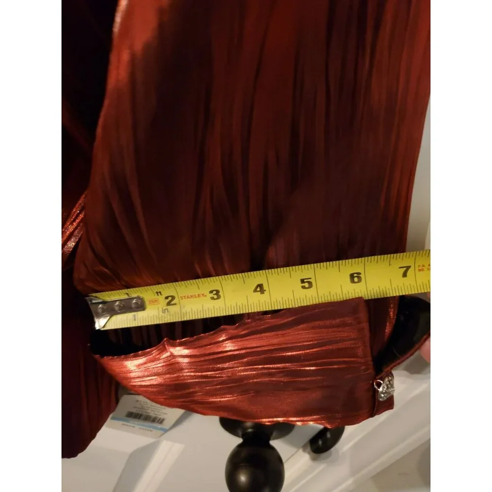 J.R Nites Women 20W Plus Size top Red New with Tags Zipper closure - Picture 6 of 10